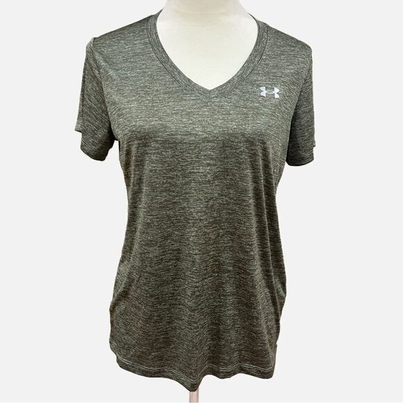 Under Armour short sleeve green heathered top - Picture 1 of 8